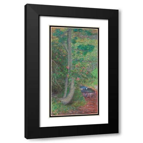 Pine Tree Black Modern Wood Framed Art Print with Double Matting by Segantini, Giovanni