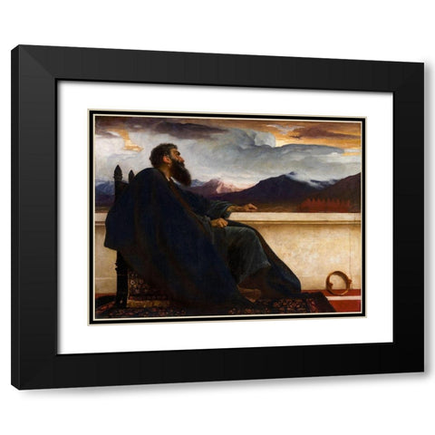 David: Oh - that I had wings like a Dove. For then would I fly away, and be at rest. Psalm 55:6 Black Modern Wood Framed Art Print with Double Matting by Leighton, Frederic