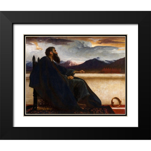 David: Oh - that I had wings like a Dove. For then would I fly away, and be at rest. Psalm 55:6 Black Modern Wood Framed Art Print with Double Matting by Leighton, Frederic