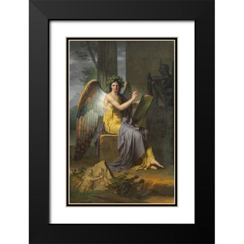 Clio, Muse of History Black Modern Wood Framed Art Print with Double Matting by Meynier, Charles