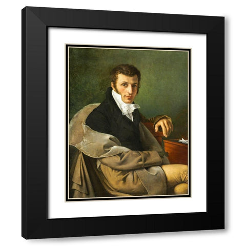 Self-Portrait Black Modern Wood Framed Art Print with Double Matting by Paelinck, Joseph