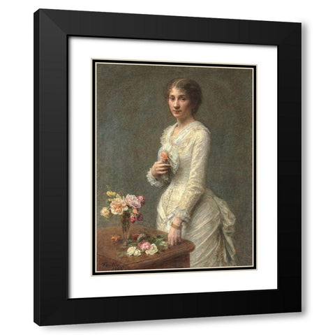 Madame Lerolle Black Modern Wood Framed Art Print with Double Matting by Fantin-Latour, Henri