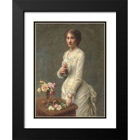 Madame Lerolle Black Modern Wood Framed Art Print with Double Matting by Fantin-Latour, Henri