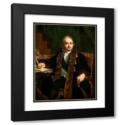 Portrait of Count Jean-Antoine Chaptal Black Modern Wood Framed Art Print with Double Matting by Gros, Antoine-Jean