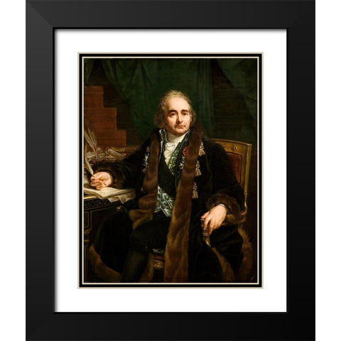Portrait of Count Jean-Antoine Chaptal Black Modern Wood Framed Art Print with Double Matting by Gros, Antoine-Jean