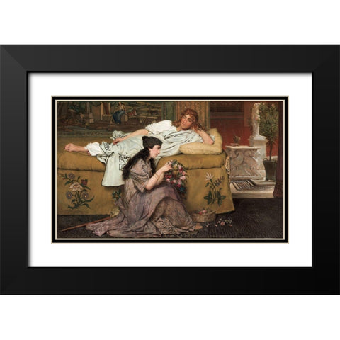 Glaucus and Nydia Black Modern Wood Framed Art Print with Double Matting by Alma-Tadema, Sir Lawrence