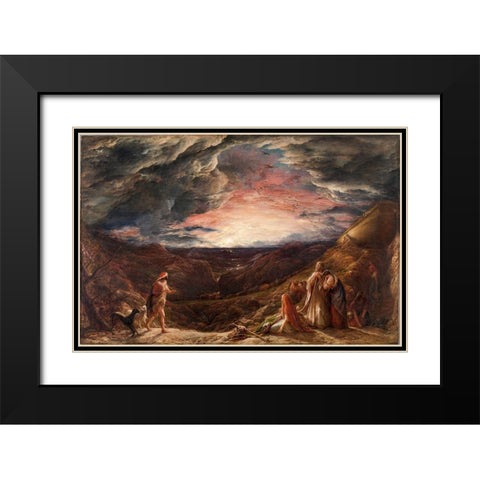 Noah, The Eve of the Deluge Black Modern Wood Framed Art Print with Double Matting by Linnell, John