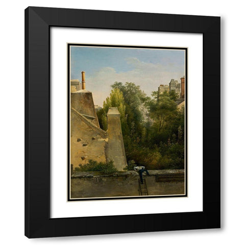 The Curious One Black Modern Wood Framed Art Print with Double Matting by Mongin, Antoine Pierre