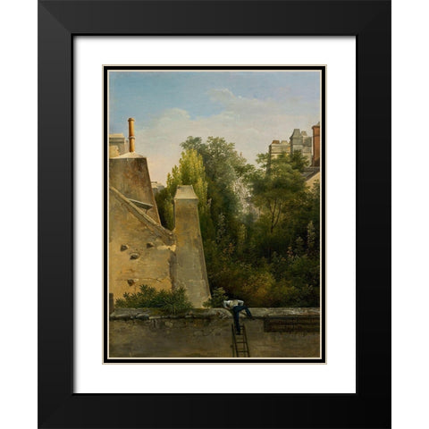 The Curious One Black Modern Wood Framed Art Print with Double Matting by Mongin, Antoine Pierre