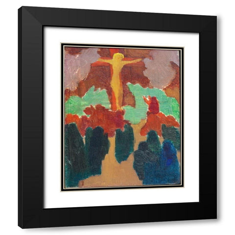 The Orange Christ Black Modern Wood Framed Art Print with Double Matting by Denis, Maurice