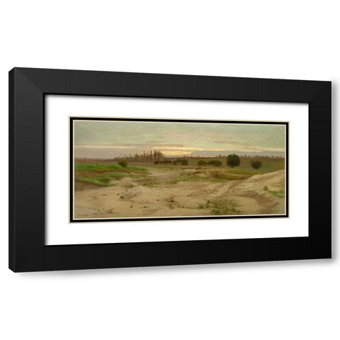The Marl Pit at Mulcent, Evening Black Modern Wood Framed Art Print with Double Matting by Chintreuil, Antoine
