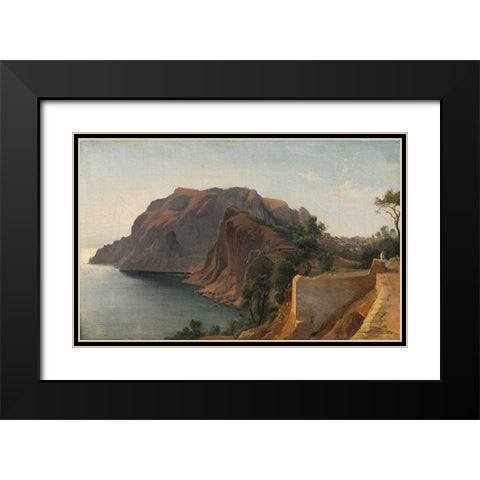Capri Black Modern Wood Framed Art Print with Double Matting by Benouville, Jean Achille