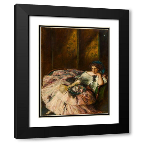Souvenir of an International Ball, Portrait of Miss Kathleen Bruce Black Modern Wood Framed Art Print with Double Matting by Shannon, Charles Hasslewood
