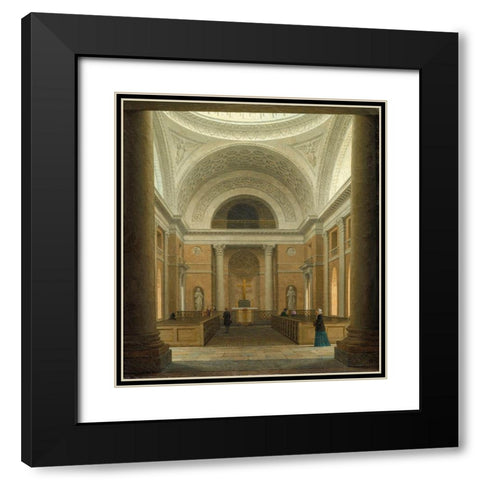 The Slotskirken of Christiansborg, Copenhagen Black Modern Wood Framed Art Print with Double Matting by Hansen, Heinrich