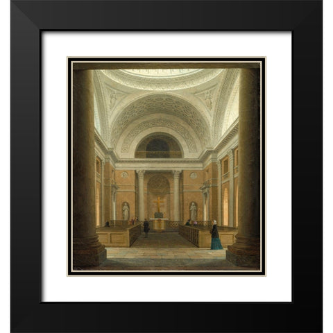 The Slotskirken of Christiansborg, Copenhagen Black Modern Wood Framed Art Print with Double Matting by Hansen, Heinrich