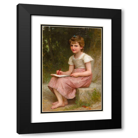 A Calling Black Modern Wood Framed Art Print with Double Matting by Bouguereau, William Adolphe