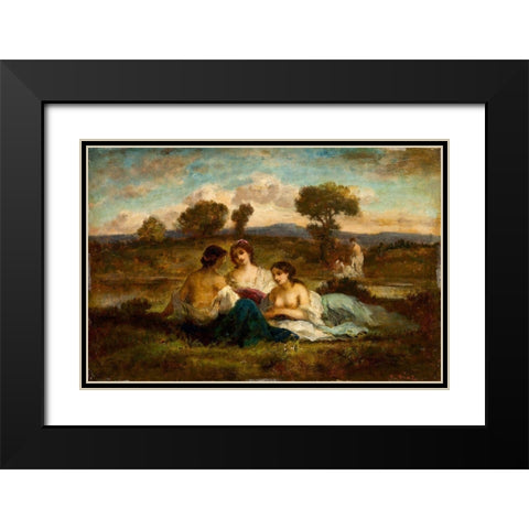 The Bathers Black Modern Wood Framed Art Print with Double Matting by de la Pena, Narcisse Diaz