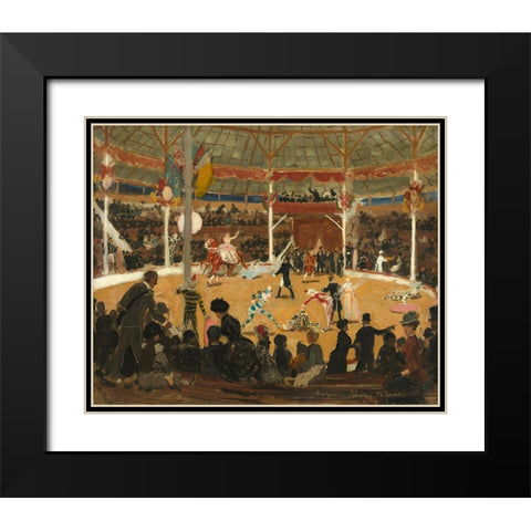The Circus Black Modern Wood Framed Art Print with Double Matting by Valadon, Suzanne