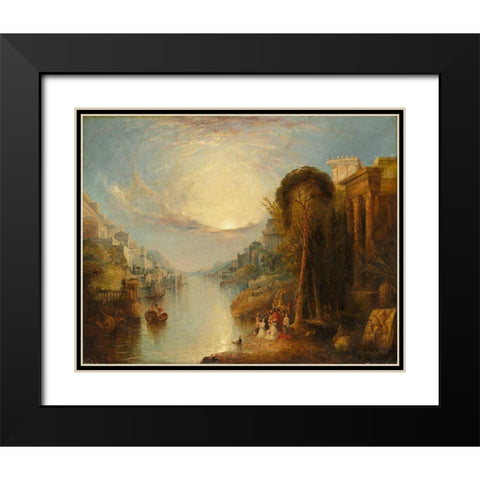 Carthage Black Modern Wood Framed Art Print with Double Matting by Linton, William