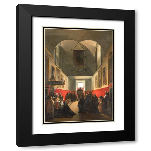 Homage to a Bishop Black Modern Wood Framed Art Print with Double Matting by Granet, Francois Marius