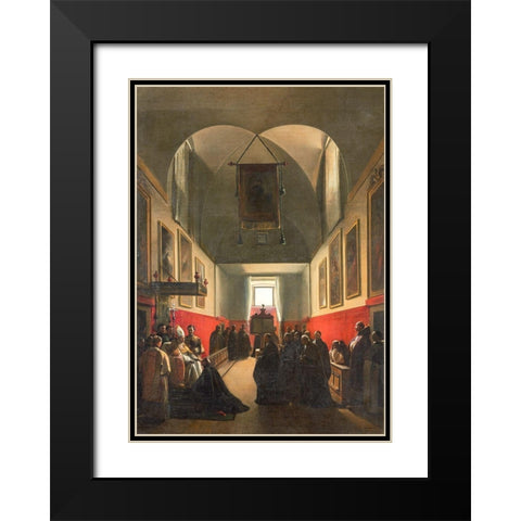 Homage to a Bishop Black Modern Wood Framed Art Print with Double Matting by Granet, Francois Marius