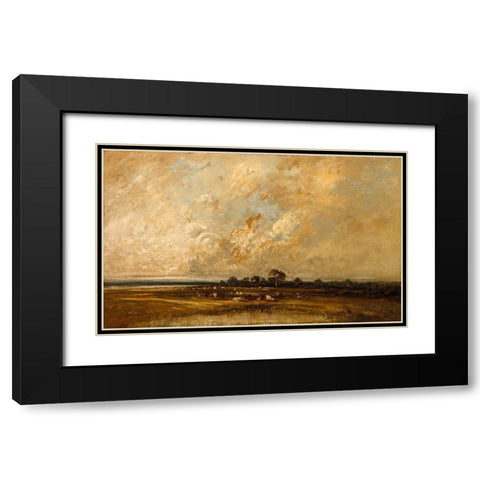 Marshland Black Modern Wood Framed Art Print with Double Matting by Dupre, Jules