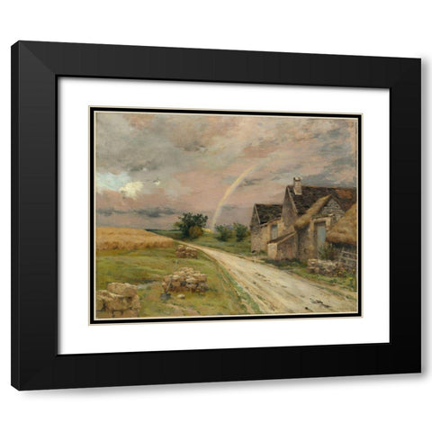 The Rainbow, Acheres la Foret Black Modern Wood Framed Art Print with Double Matting by Cazin, Jean-Charles
