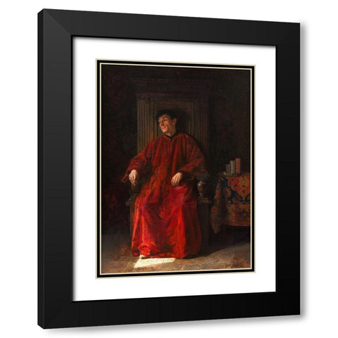 Judge in Red Robe Black Modern Wood Framed Art Print with Double Matting by Steinheil, Adolphe Charles Edouard