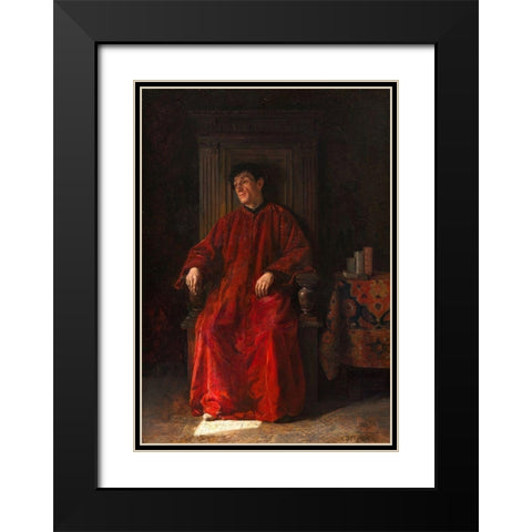 Judge in Red Robe Black Modern Wood Framed Art Print with Double Matting by Steinheil, Adolphe Charles Edouard