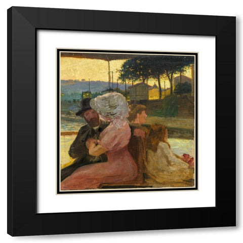 On the River Black Modern Wood Framed Art Print with Double Matting by Cross, Henri-Edmond
