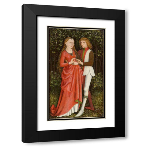 A Bridal Couple Black Modern Wood Framed Art Print with Double Matting by Germany 19th Century