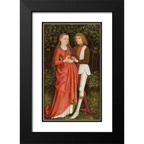 A Bridal Couple Black Modern Wood Framed Art Print with Double Matting by Germany 19th Century