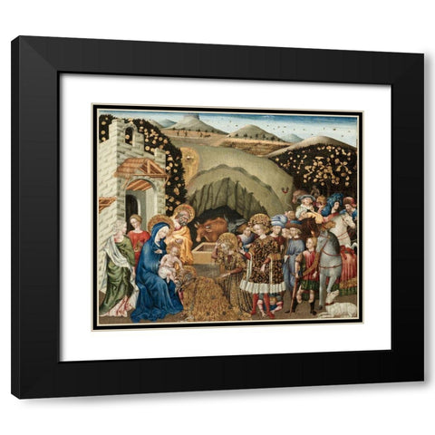 The Adoration of the Magi Black Modern Wood Framed Art Print with Double Matting by Paolo, Giovanni di