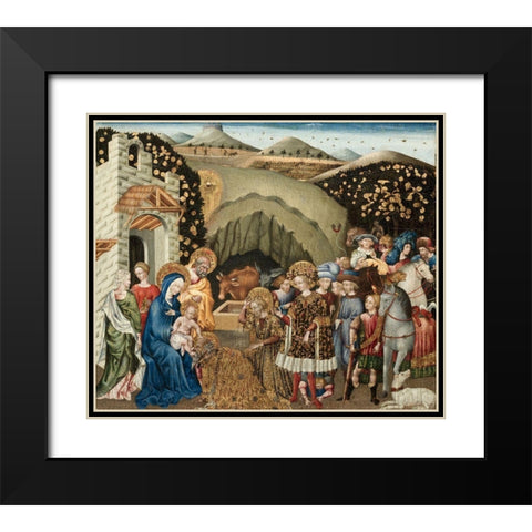 The Adoration of the Magi Black Modern Wood Framed Art Print with Double Matting by Paolo, Giovanni di