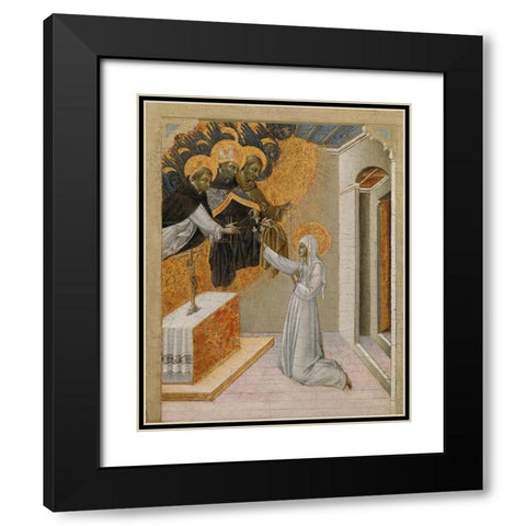 St. Catherine of Siena Invested with the Dominican Habit Black Modern Wood Framed Art Print with Double Matting by Paolo, Giovanni di
