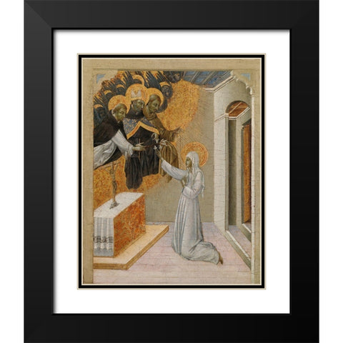 St. Catherine of Siena Invested with the Dominican Habit Black Modern Wood Framed Art Print with Double Matting by Paolo, Giovanni di
