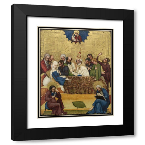 Death of the Virgin Black Modern Wood Framed Art Print with Double Matting by Heiligenkreuz, Master of