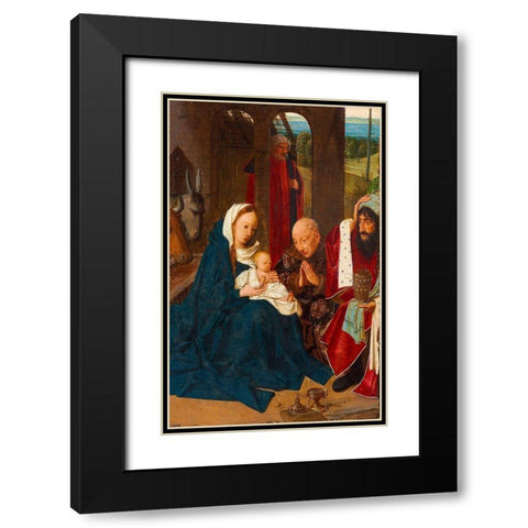 The Adoration of the Magi Black Modern Wood Framed Art Print with Double Matting by Jans, Geertgen tot Sint
