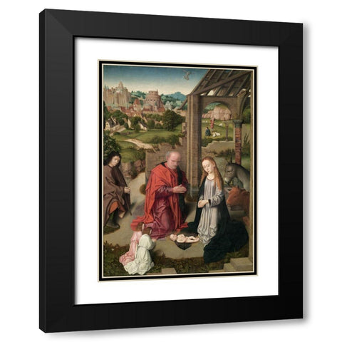 The Nativity Black Modern Wood Framed Art Print with Double Matting by David, Gerard