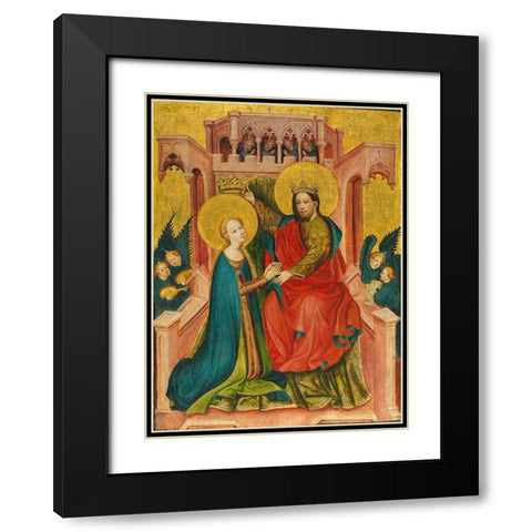 Coronation of the Virgin Black Modern Wood Framed Art Print with Double Matting by Frondenb Altarpiece