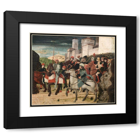 Procession of the Magi Black Modern Wood Framed Art Print with Double Matting by Parentino, Bernardo