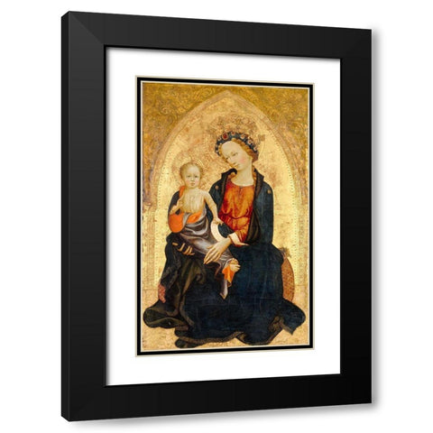 Madonna and Child Black Modern Wood Framed Art Print with Double Matting by Starnina, Gherardo