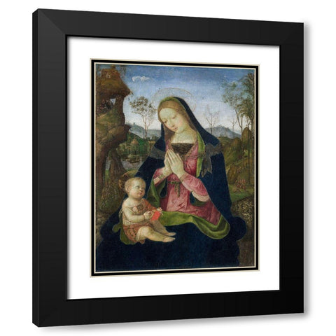 Virgin and Child Black Modern Wood Framed Art Print with Double Matting by Pintoricchio