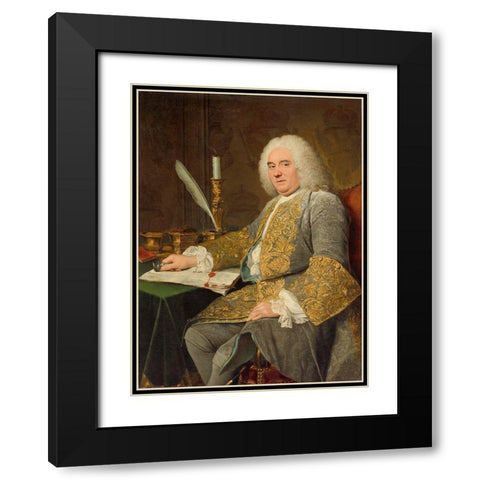 Portrait of Jean-Gabriel du Theil at the Signing of the Treaty of Vienna Black Modern Wood Framed Art Print with Double Matting by Aved, Jacques Andre Joseph