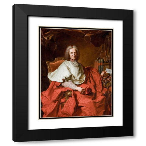 Portrait of Cardinal Guillaume Dubois Black Modern Wood Framed Art Print with Double Matting by Rigaud, Hyacinthe