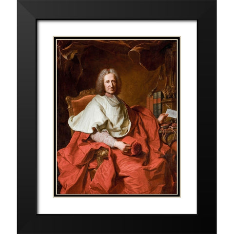 Portrait of Cardinal Guillaume Dubois Black Modern Wood Framed Art Print with Double Matting by Rigaud, Hyacinthe