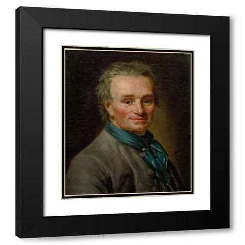 Portrait of Jean-Baptiste Lemoyne the Younger Black Modern Wood Framed Art Print with Double Matting by Vigee-LeBrun, Elisabeth Louise