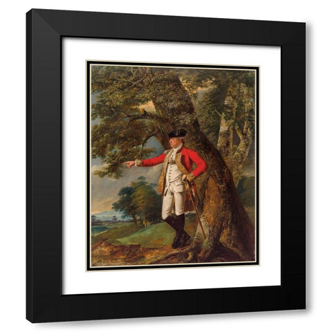Portrait of Colonel Charles Heathcote Black Modern Wood Framed Art Print with Double Matting by Wright, Joseph of Derby