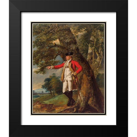 Portrait of Colonel Charles Heathcote Black Modern Wood Framed Art Print with Double Matting by Wright, Joseph of Derby