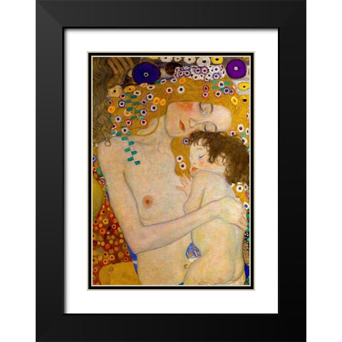 Die Drei Lebensalter Black Modern Wood Framed Art Print with Double Matting by Klimt, Gustav
